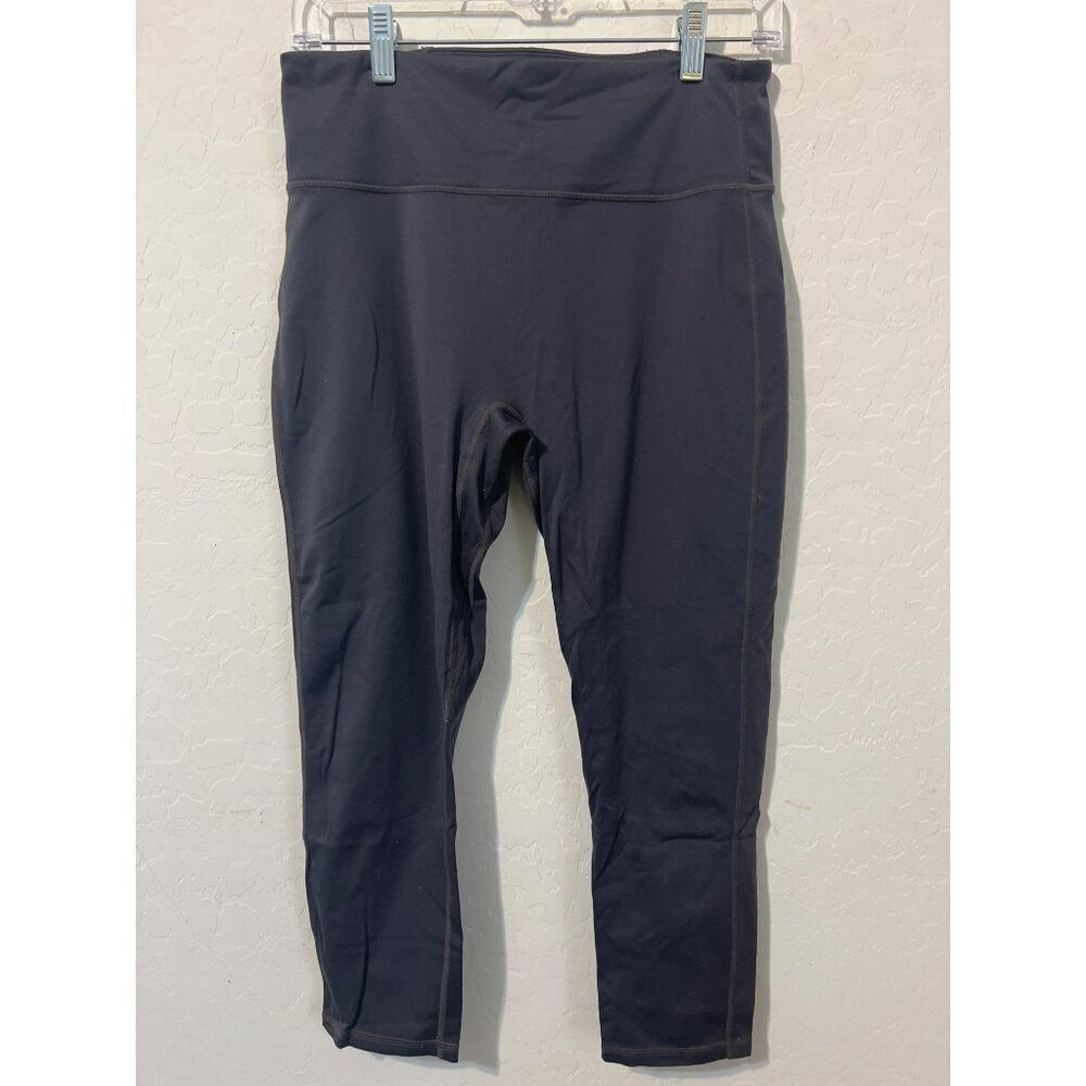 Fabletics Women Sz M Grey Stretch Leggings Mesh Carry Pouch